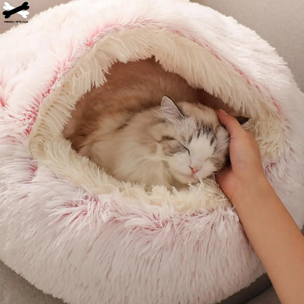 Plush round Cat Bed Cat Warm House Soft Best Pet Dog Bed for Small Dogs Cat Nest Pet Bed Cushion Sleeping Sofa Dropshipping