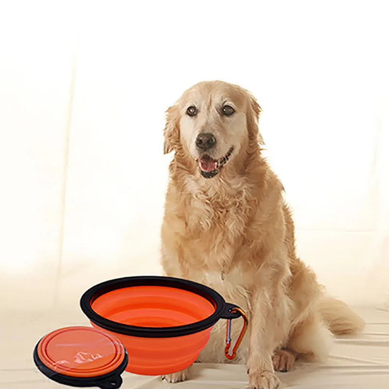 Transer Travel Collapsible Silicone Pets Bowl Food Water Feeding BPA Free Foldable Cup Dish