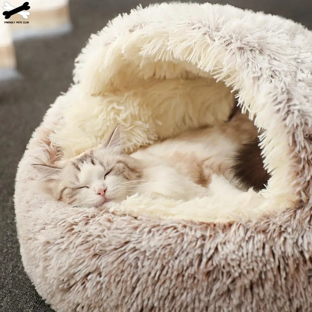 Plush round Cat Bed Cat Warm House Soft Best Pet Dog Bed for Small Dogs Cat Nest Pet Bed Cushion Sleeping Sofa Dropshipping