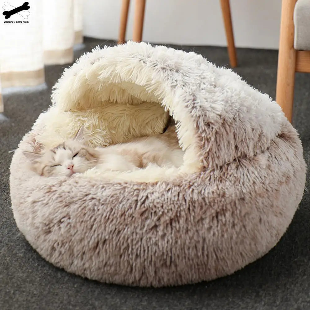 Plush round Cat Bed Cat Warm House Soft Best Pet Dog Bed for Small Dogs Cat Nest Pet Bed Cushion Sleeping Sofa Dropshipping