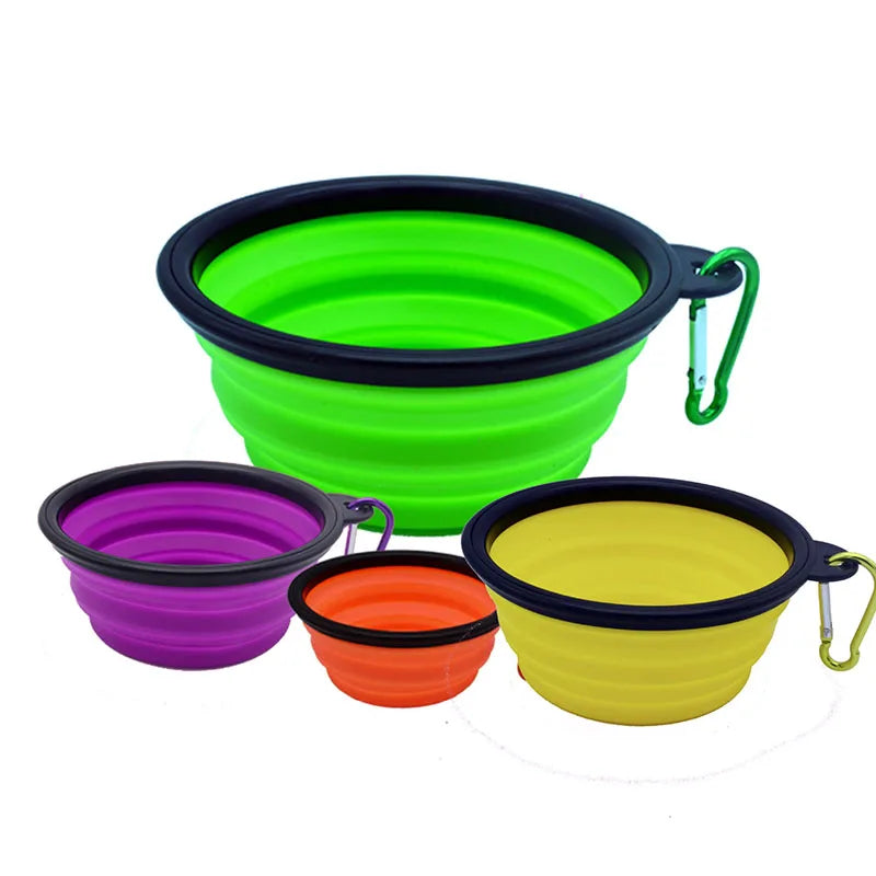 Transer Travel Collapsible Silicone Pets Bowl Food Water Feeding BPA Free Foldable Cup Dish